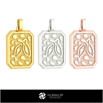 3D Men's Pisces Zodiac Pendant Home, Bijoux 3D CAO, Pendentifs 3D CAO, Pendentifs du Zodiaque 3D