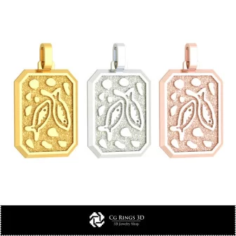 3D Men's Pisces Zodiac Pendant Home, Bijoux 3D CAO, Pendentifs 3D CAO, Pendentifs du Zodiaque 3D