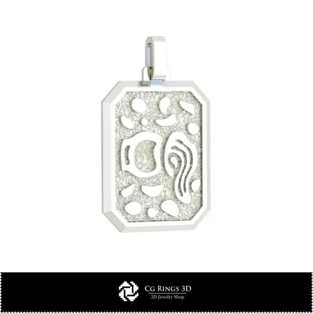 Pendentif Zodiaque Verseau 3D pour homme
