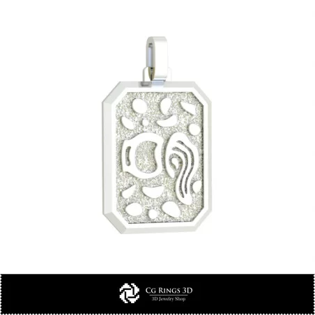 Pendentif Zodiaque Verseau 3D pour homme