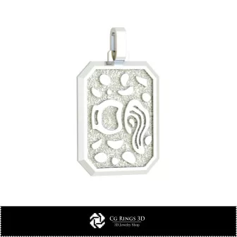 Pendentif 3D Homme Signe du Verseau, Bijoux CAO 3D, Pendentifs CAO 3D, Pendentifs du Zodiaque 3D