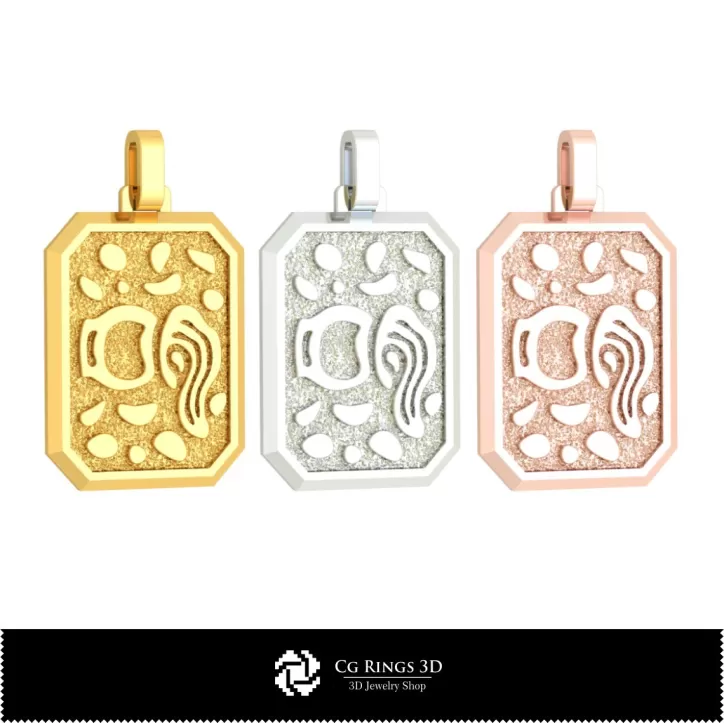 Pendentif Zodiaque Verseau 3D pour homme Pendentif Zodiaque Verseau 3D pour homme