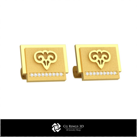 3D Aries Zodiac Cufflinks