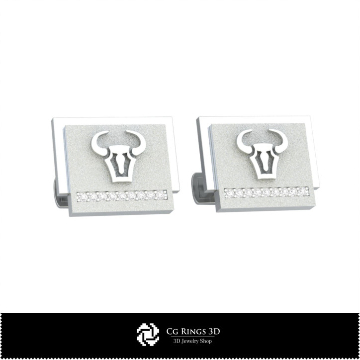 3D Taurus Zodiac Cufflinks