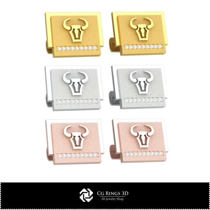 3D Taurus Zodiac Cufflinks