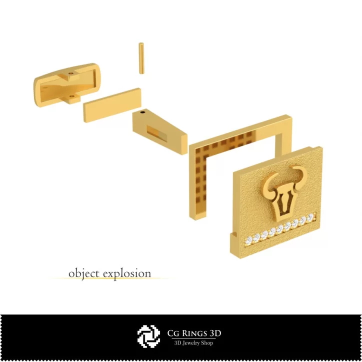 3D Taurus Zodiac Cufflinks