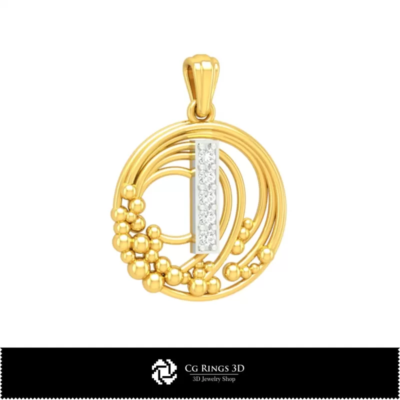 Modèle de pendentif 3D – Lettre I – Conception de bijoux numérique