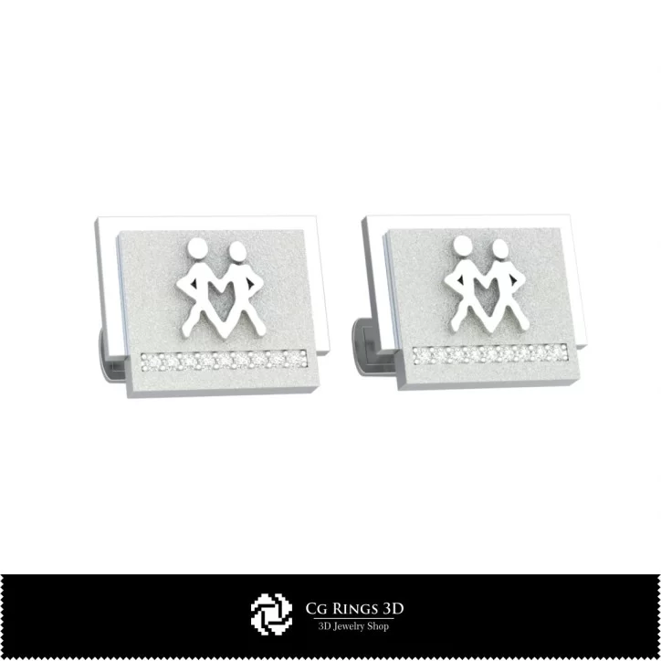 3D Gemeni Zodiac Cufflinks