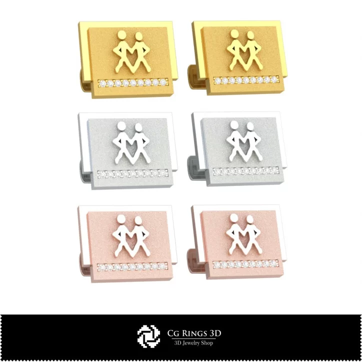 3D Gemeni Zodiac Cufflinks