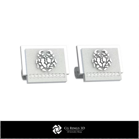 3D Cancer Zodiac Cufflinks