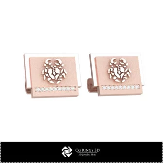 3D Cancer Zodiac Cufflinks Home, Bijuterii 3D , Butoni 3D CAD, Butoni cu Bucla 3D