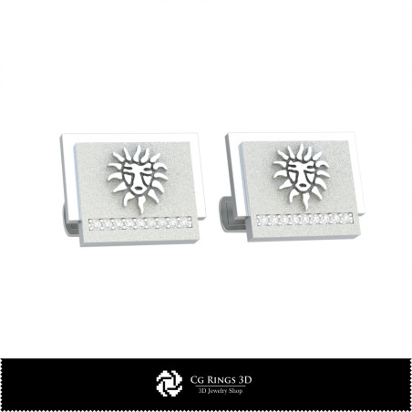 3D Leo Zodiac Cufflinks