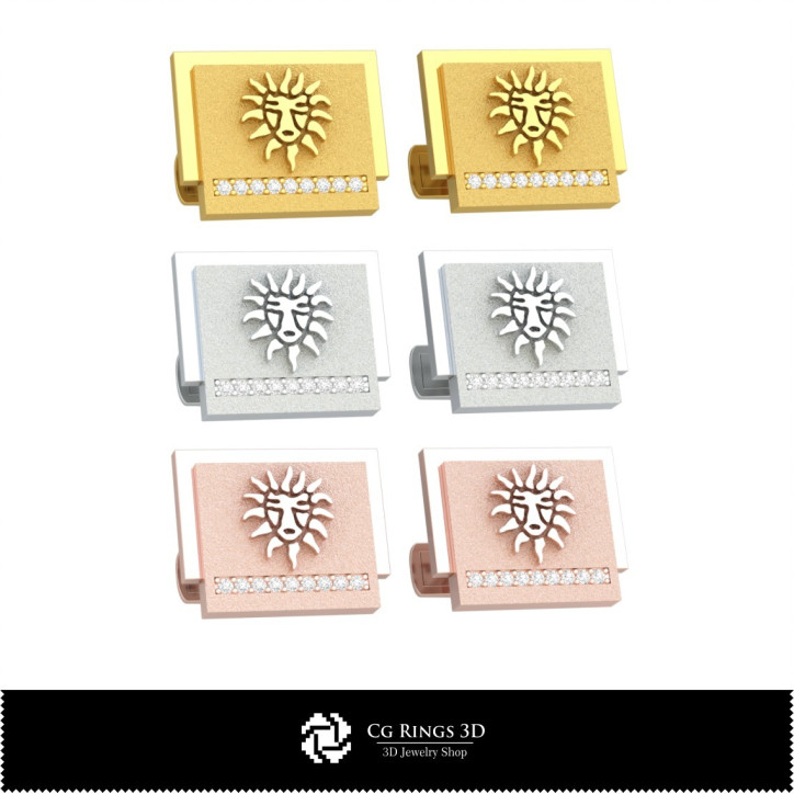 3D Leo Zodiac Cufflinks