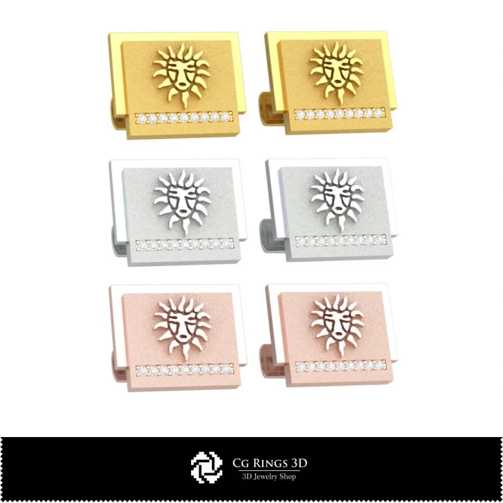 3D Leo Zodiac Cufflinks