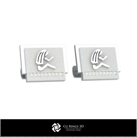 3D Virgo Zodiac Cufflinks