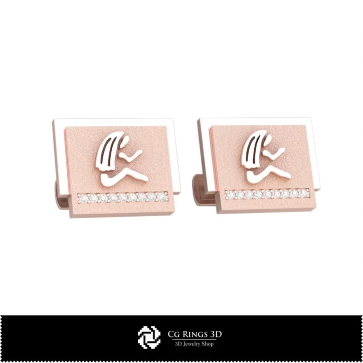 3D Virgo Zodiac Cufflinks