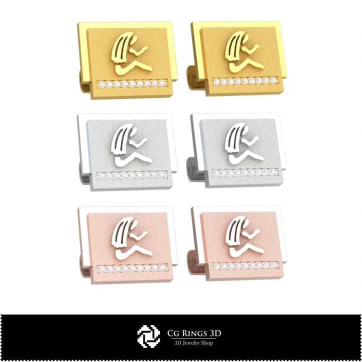 3D Virgo Zodiac Cufflinks