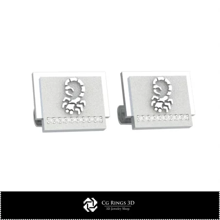 3D Scorpio Zodiac Cufflinks