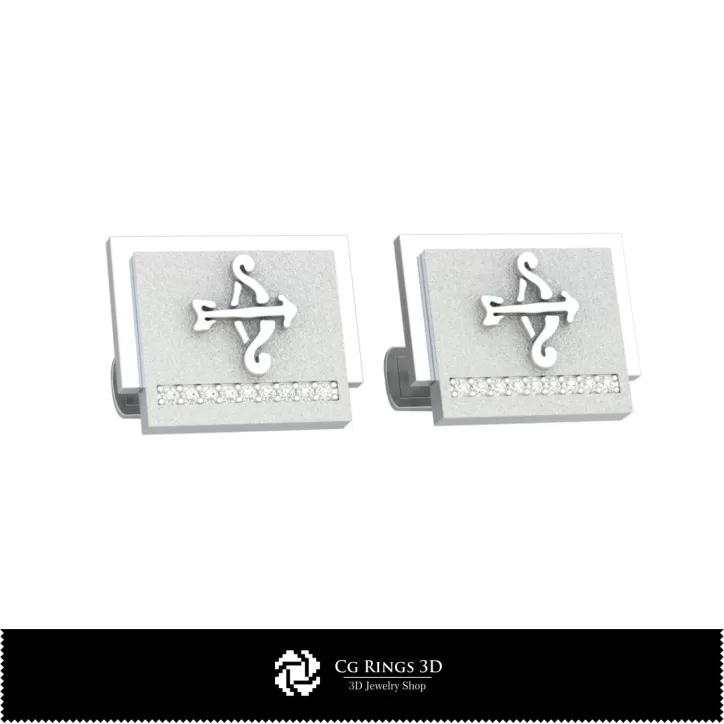 Boutons de manchette 3D Sagittaire Signe du Zodiaque