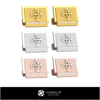 3D Sagittarius Zodiac Cufflinks Home, Bijoux 3D CAO, Boutons Manchette 3D CAO, Boutons Manchette a Fermeture Arriere Baleine 3D