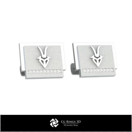 3D Capricorn Zodiac Cufflinks