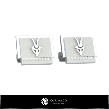 3D Capricorn Zodiac Cufflinks