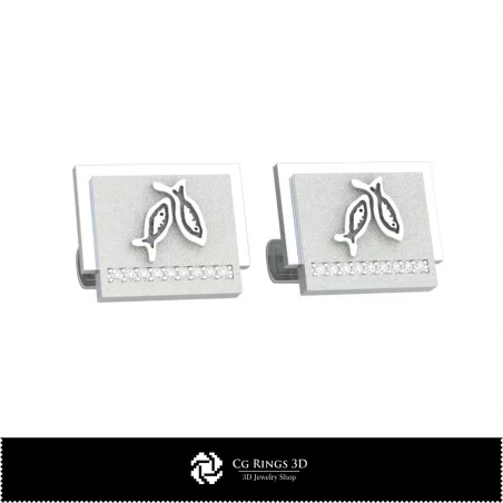 3D Pisces Zodiac Cufflinks