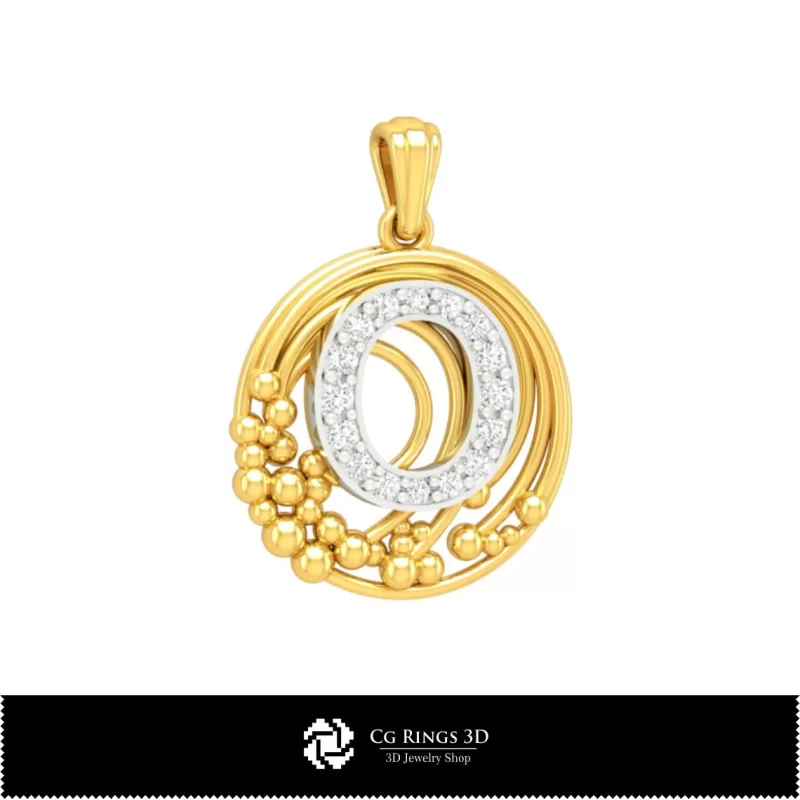 3D Pendant With Letter O Home, Jewelry 3D CAD, Pendants 3D CAD , 3D Letter Pendants