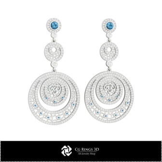 3D Aries Zodiac Earrings Home, Bijoux 3D CAO, Boucles D'oreilles 3D CAO, Boucles D'oreilles Chandelier 3D 