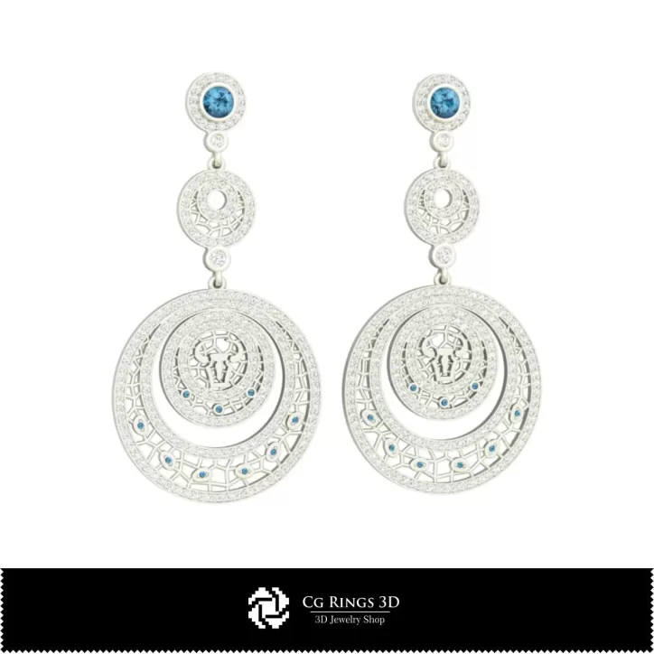 Pendientes del Zodiaco Tauro 3D Pendientes del Zodiaco Tauro 3D