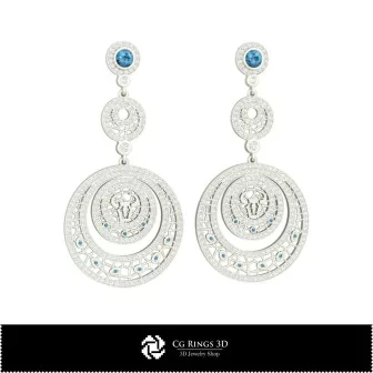 3D Taurus Zodiac Earrings Home, Bijoux 3D CAO, Boucles D'oreilles 3D CAO, Boucles D'oreilles Chandelier 3D 