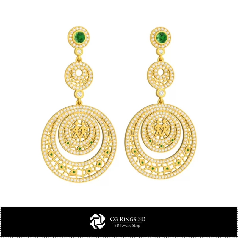 Boucles d'oreilles Gémeaux Zodiaque 3D