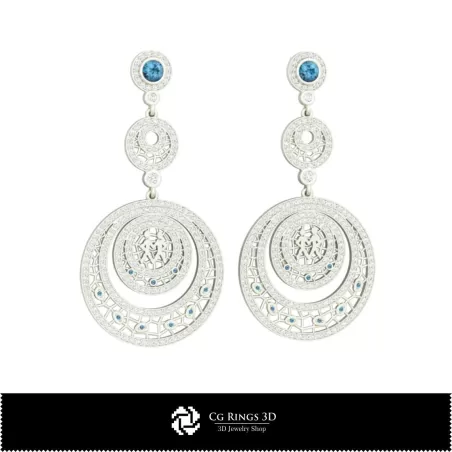 Boucles d'oreilles Gémeaux Zodiaque 3D