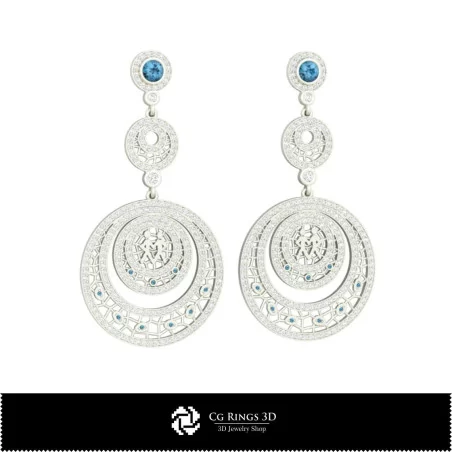 Boucles d'oreilles Gémeaux Zodiaque 3D