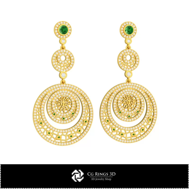 Pendientes Leo del Zodiaco 3D