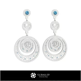 3D Leo Zodiac Earrings Home, Bijuterii 3D , Cercei 3D CAD, Cercei Candelabru 3D