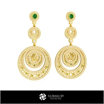 Pendientes Virgo Zodíaco CAD 3D para el hogar, Joyería CAD 3D, Pendientes CAD 3D, Pendientes de Araña (Chandelier) 3D