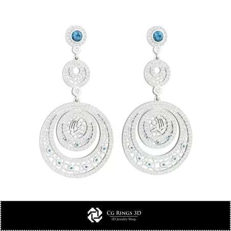 Boucles d'oreilles Vierge zodiacale CAO 3D