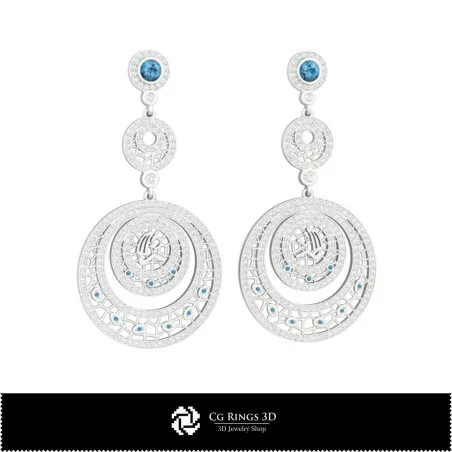 Boucles d'oreilles Vierge zodiacale CAO 3D