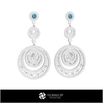 3D CAD Virgo Zodiac Earrings Home, Bijoux 3D CAO, Boucles D'oreilles 3D CAO, Boucles D'oreilles Chandelier 3D 