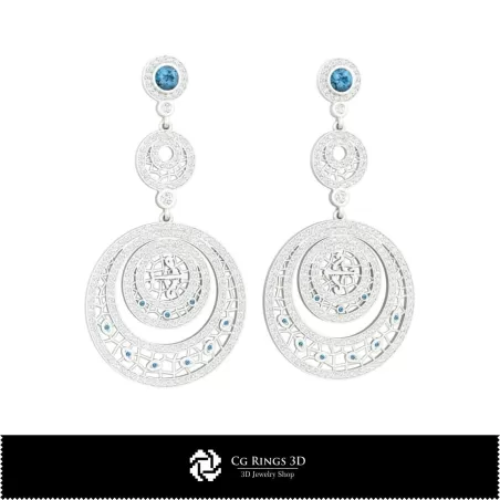 Boucles d'oreilles Sagittaire zodiaque 3D