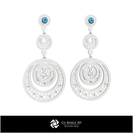 Boucles d'oreilles Capricorne 3D