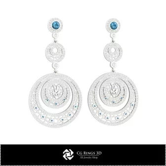 3D Capricorn Zodiac Earrings Home, Bijoux 3D CAO, Boucles D'oreilles 3D CAO, Boucles D'oreilles Chandelier 3D 