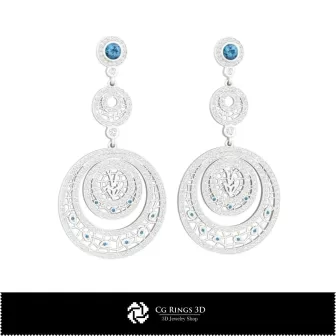 Boucles d'oreilles Capricorne 3D, Bijoux DAO 3D, Boucles d'oreilles DAO 3D, Boucles d'oreilles chandelier 3D