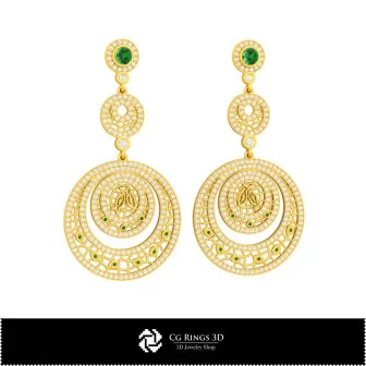 3D-Fische-Sternzeichen-Ohrringe Zuhause, Schmuck 3D-CAD, Ohrringe 3D-CAD, 3D-Kronleuchter-Ohrringe