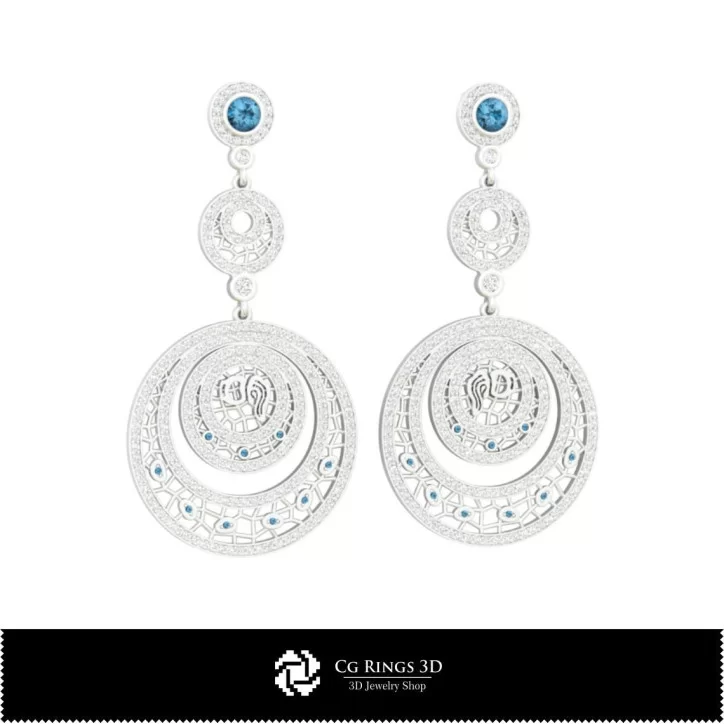 3D Aquarius Zodiac Earrings