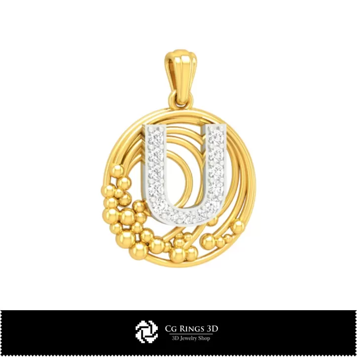 3D-Anhänger mit Buchstabe U