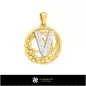 Pendentif 3D avec lettre V Pendentif 3D avec lettre V