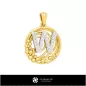 Pendentif 3D avec lettre W Pendentif 3D avec lettre W