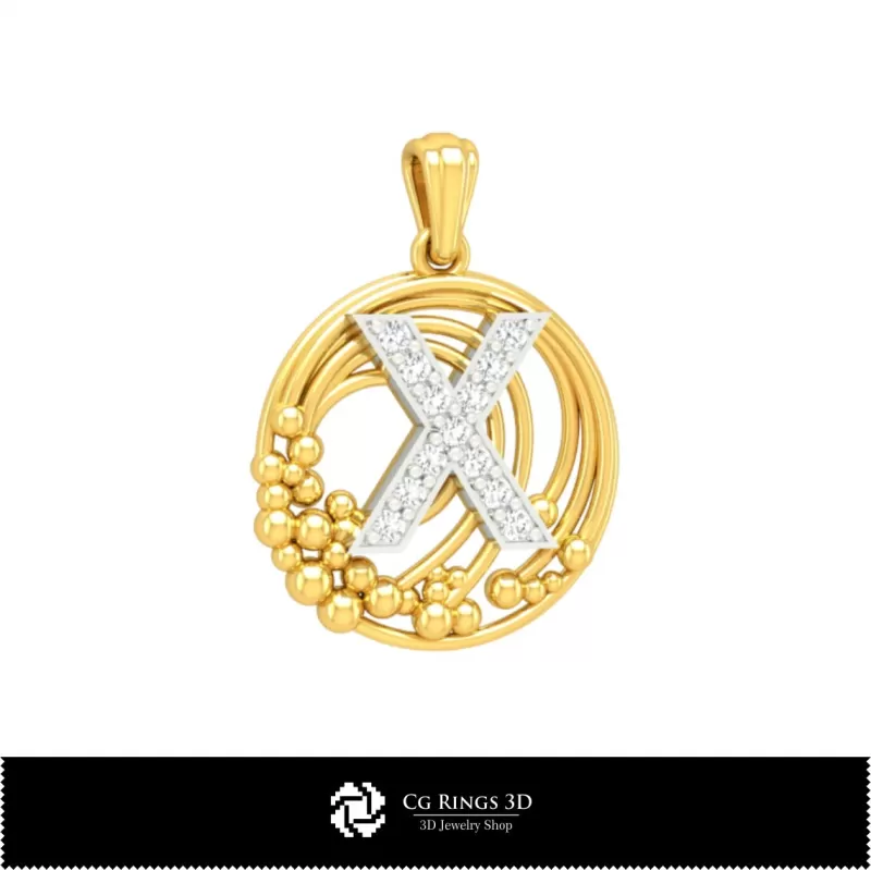 Pendentif 3D avec la lettre X